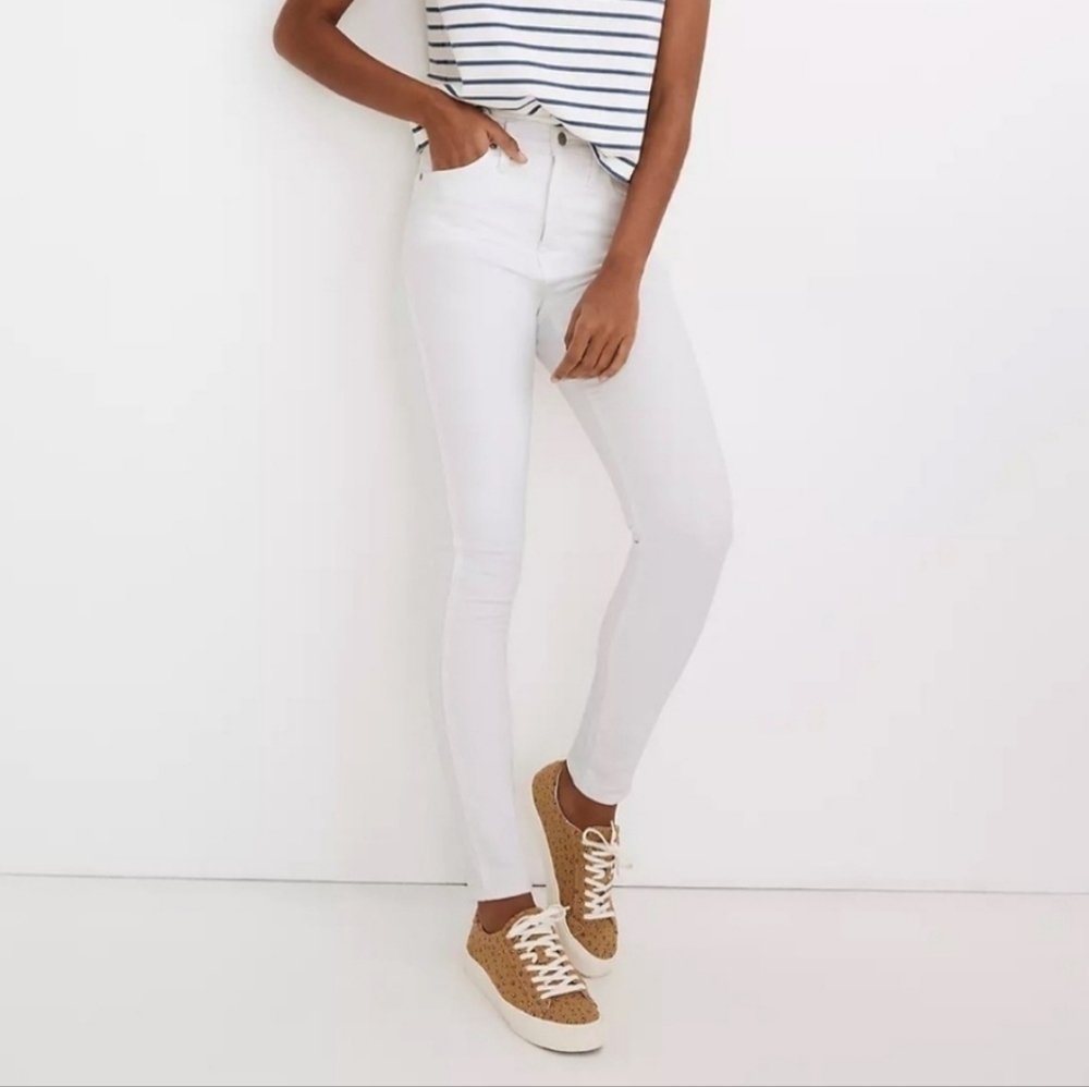 Madewell 10' High Rise White Skinny Jeans - Picture 1 of 9